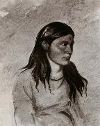 George Catlin Win-pan-to-mee,The white weasel oil